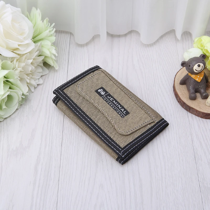 

Men Canvas Wallet Short Design Pocket Zipper Coin Purse Credit Card ID Holder