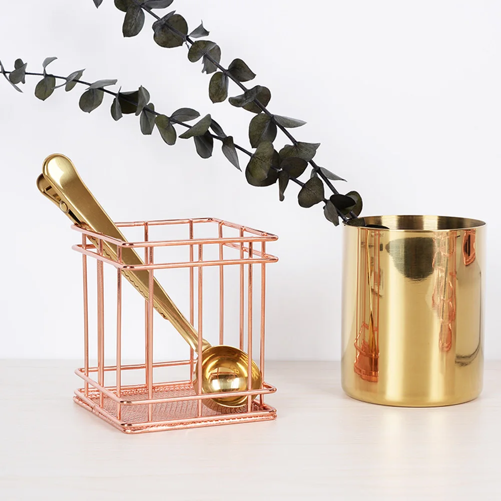 

Storage Basket Home Modern Pen Holder Simple Portable Bedroom Kitchen Lightweight Cosmetic Iron Wire Office