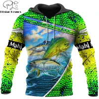 mahi mahi fishing 3d all over printed mens autumn hoodie sweatshirt unisex streetwear casual zip jacket pullover kj602