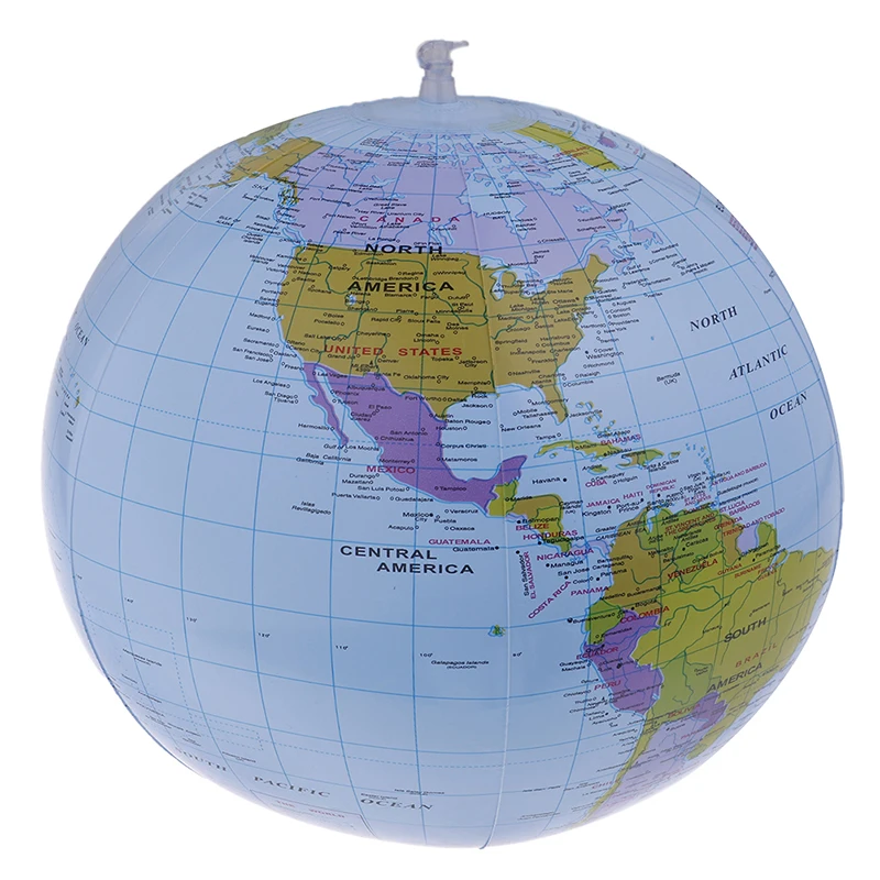 

Stress Relief World Globe Teach Education Geography Toy Inflatable Map Balloon Beach Ball Family Educational Toys for Children