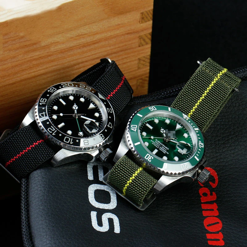 60's French Army NATO Parachute Elastic Nylon Watchband for Seiko Water Ghost Tudor Rolex Samsung Watch Strap