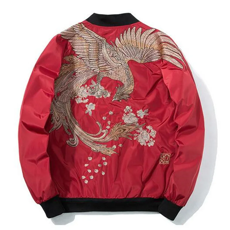 Весенняя куртка-бомбер для мужчин и женщин бейсбольная куртка с вышивкой птиц