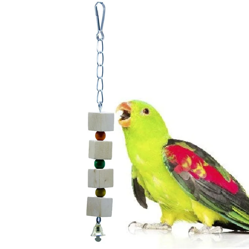 

Pet Bird Cages Accessories Chewing Playing Toys Parrot Cockatiel Parakeet Colorful Chew Toy Wooden Pet Climbing Supplies