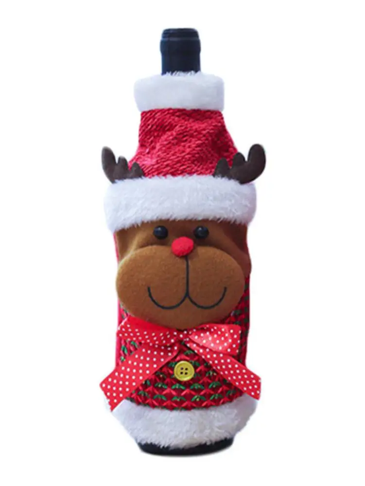 Рождественская крышка для бутылки с изображением снеговика свитера Санты