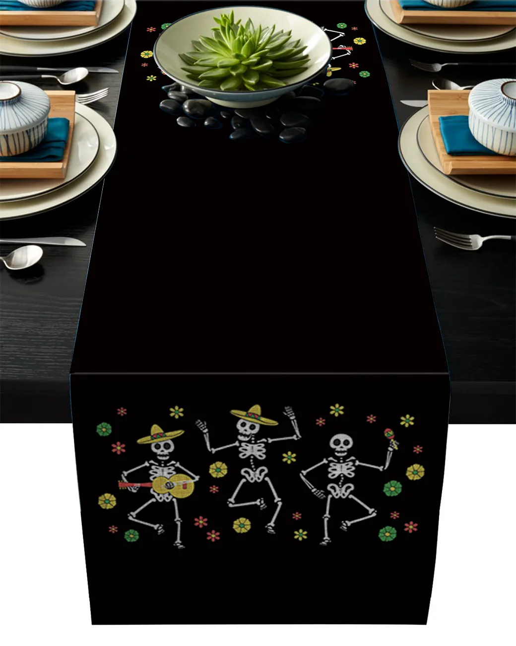 Мексиканский День мертвых черепов танцевальные современные настольные дорожки