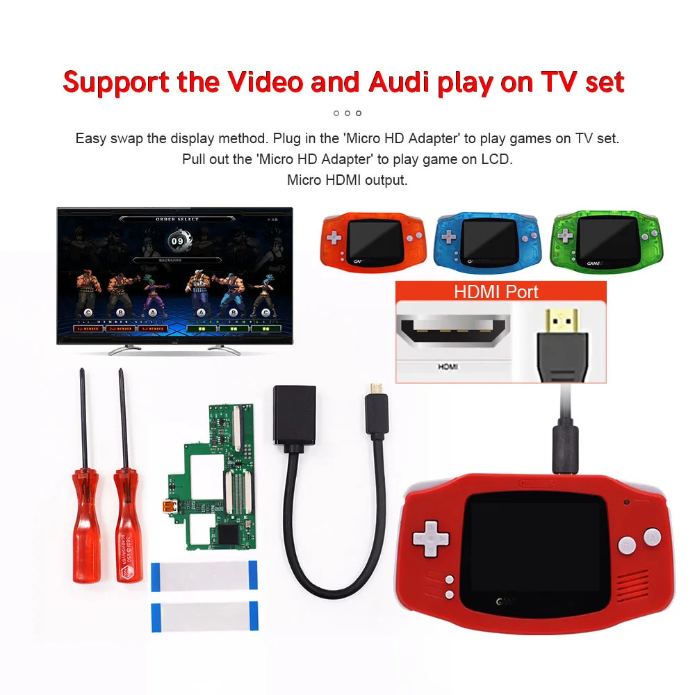 40-контактный GBA HDMI-совместимый HDTV конвертер PCB Kit для 40-контактного Gameboy Advance