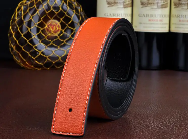 Роскошный мужской ремень из натуральной кожи с пряжкой гладкий двусторонний