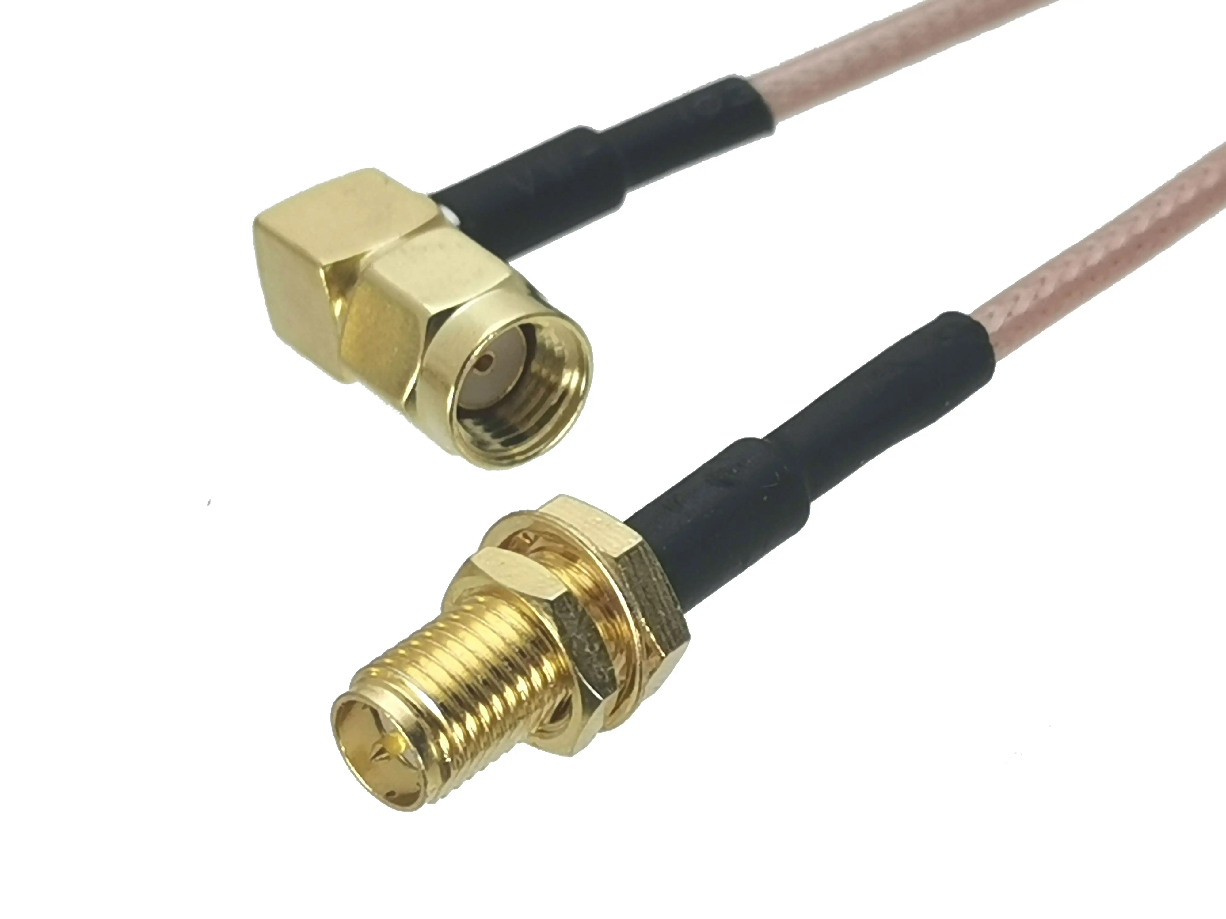 

1Pcs RG316 RP-SMA Female plug Bulkhead to RP-SMA Male Jack Right angle Connector RF Coaxial Jumper Pigtail Cable 4inch~10M