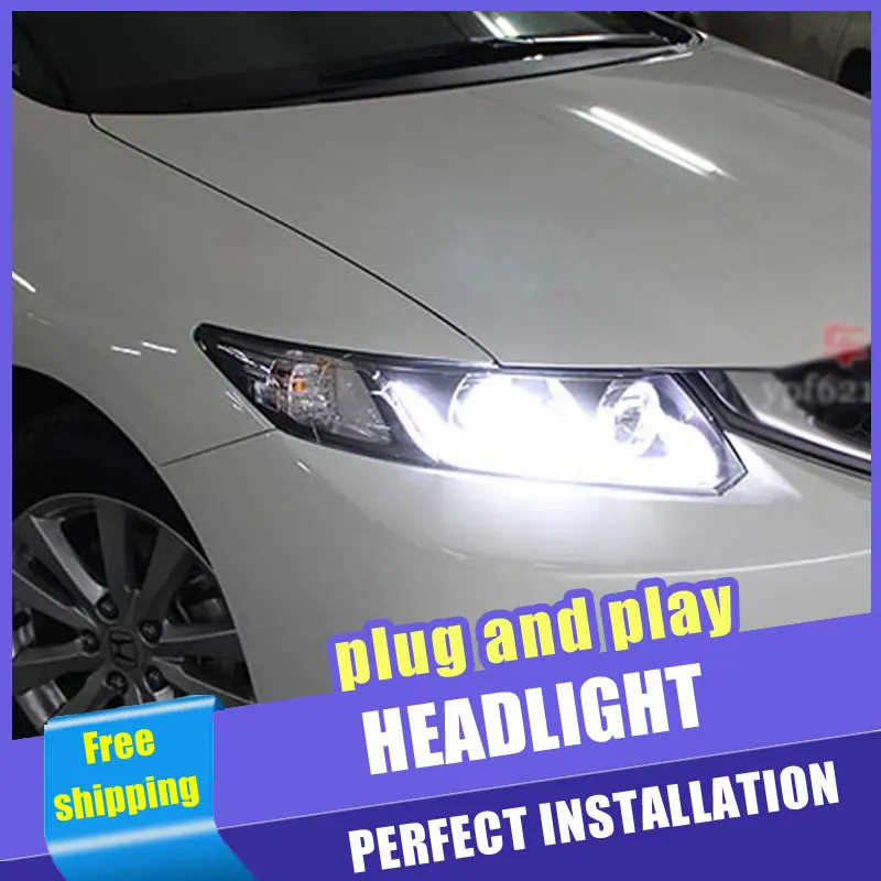 2 шт. автомобильный стиль светодиодный фары для Honda civic для 2012- civic Головной фонарь светодиодный DRL Объектив двойной луч H7 HID Xenon bi xenon объектив