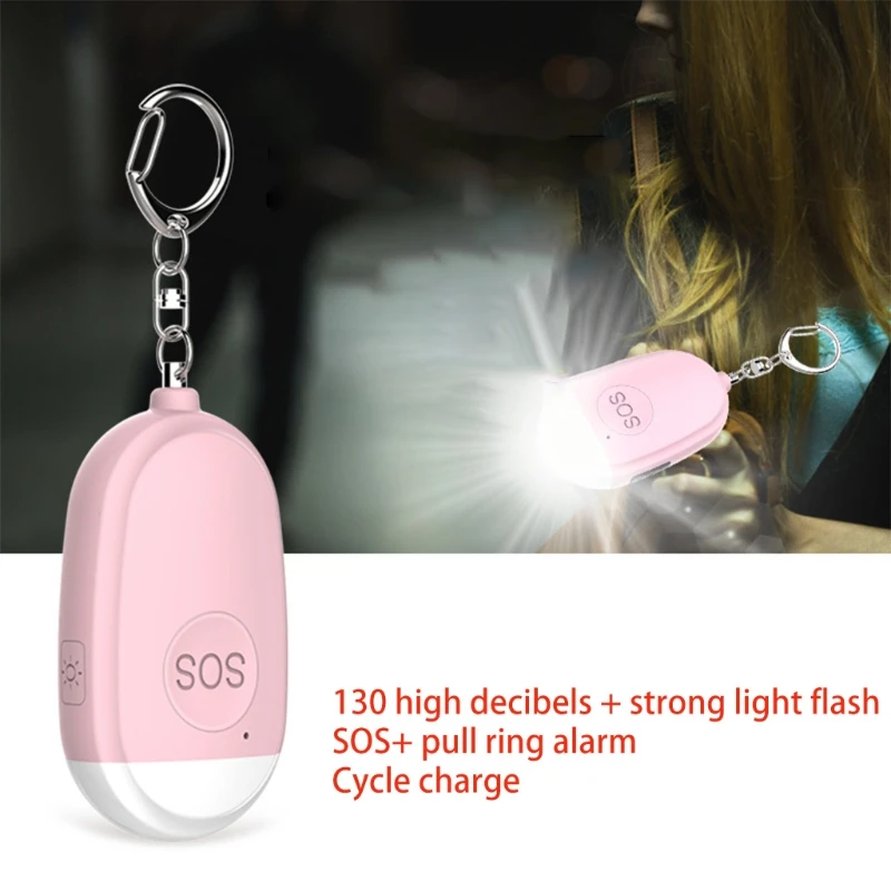 

2 Pack Safe Sound Personal Alarm, 130dB Keychain, Safety Personal Alarms Siren -USB Rechargeable Emergency Devices