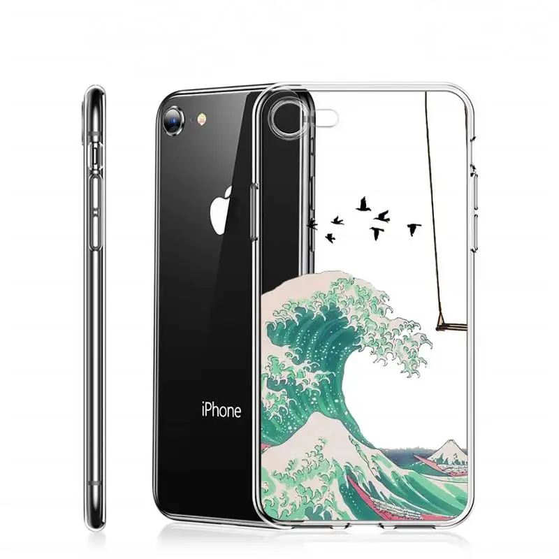 

Hokusai The Great Wave japanese style Phone Case Transparent for iPhone 6 7 8 11 12 s mini pro X XS XR MAX Plus