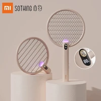 new xiaomi sothing electric mosquito swatter portable usb charging led light collapsible fly mosquito zapper swatter killer