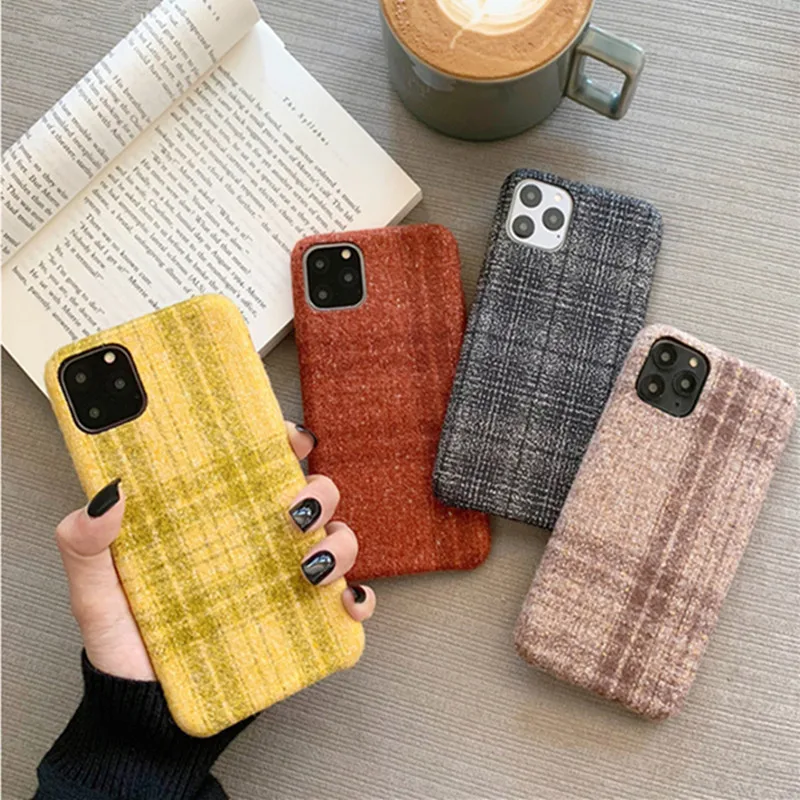 Fashion Vintage Warm Plush Fabrics Phone Case for Iphone 11 11pro 11promax X Xs Xsmax Xr 6 7 8 Plus Soft Silicon Back Cover Capa | Мобильные