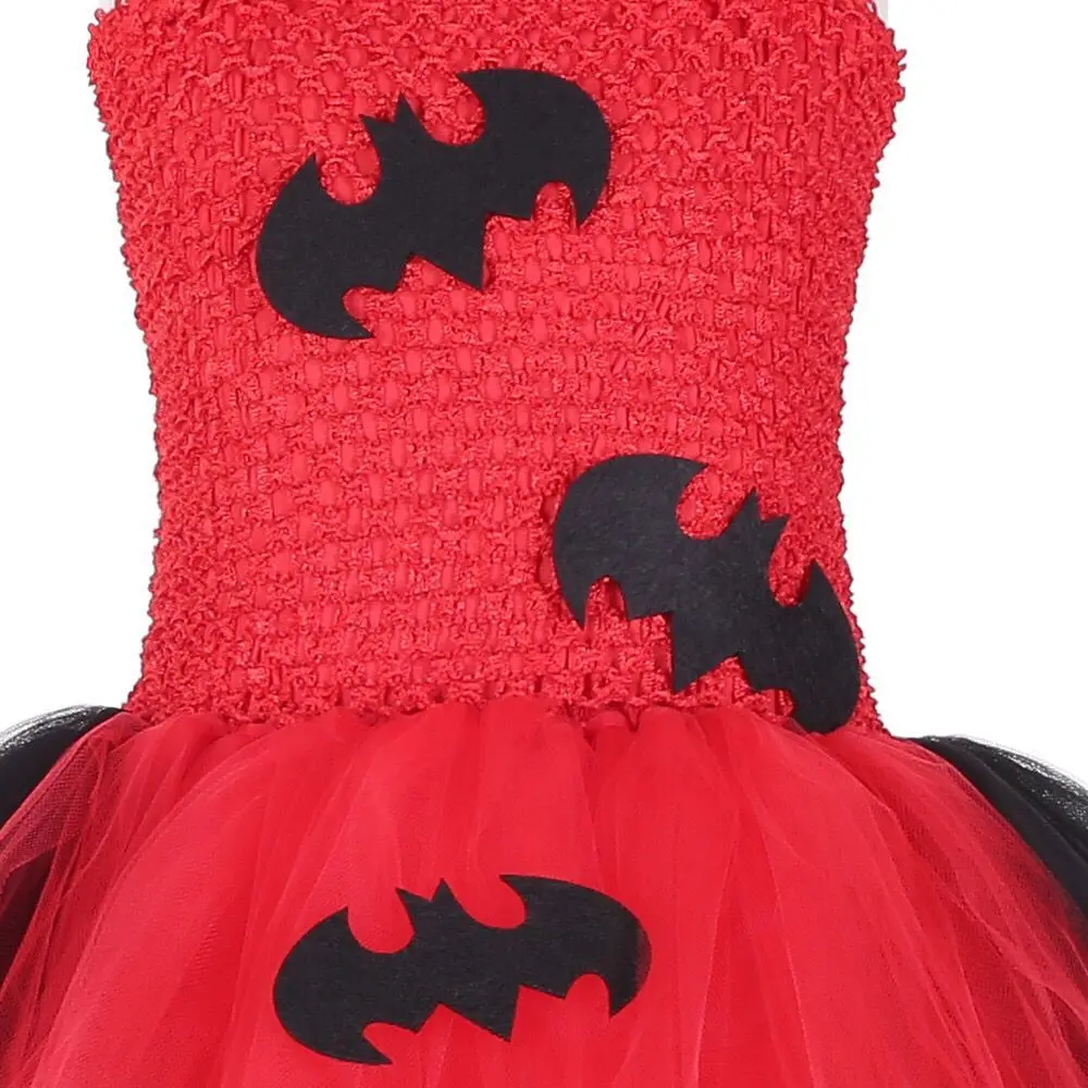 Костюм на Хэллоуин с летучими мышами для девушек черный красный костюм вампира