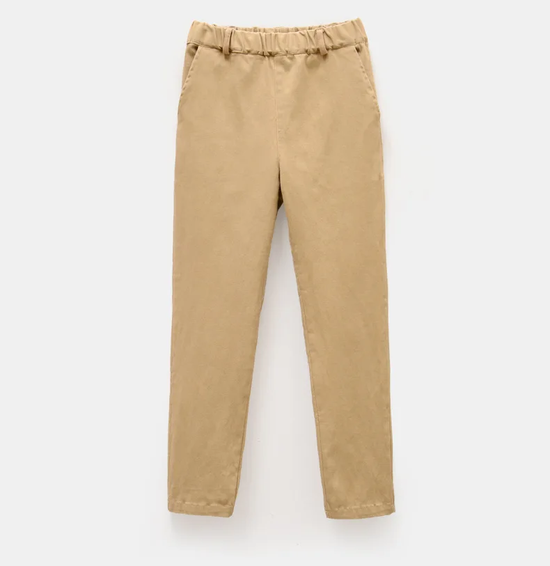 Детские эластичные брюки цвета хаки и черного цвета для мальчиков начальной школы; одежда для выступлений; темно-синие брюки для крупных детей