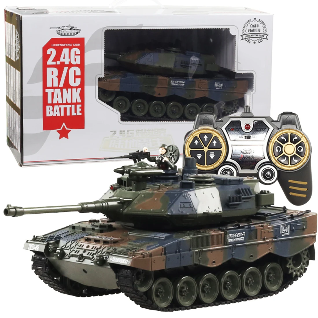 Лцф 1:18 2 4G Leopard 2A6 модель военного танка RC Battle Tank игрушка с Звук дыма светильник