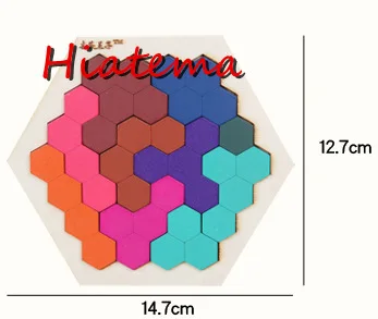 

Hot Sale 12/23 Slice Kids Puzzle Toy Hexagon Wooden Puzzles Jigsaw Baby Educational Learning Toys for Children Gift
