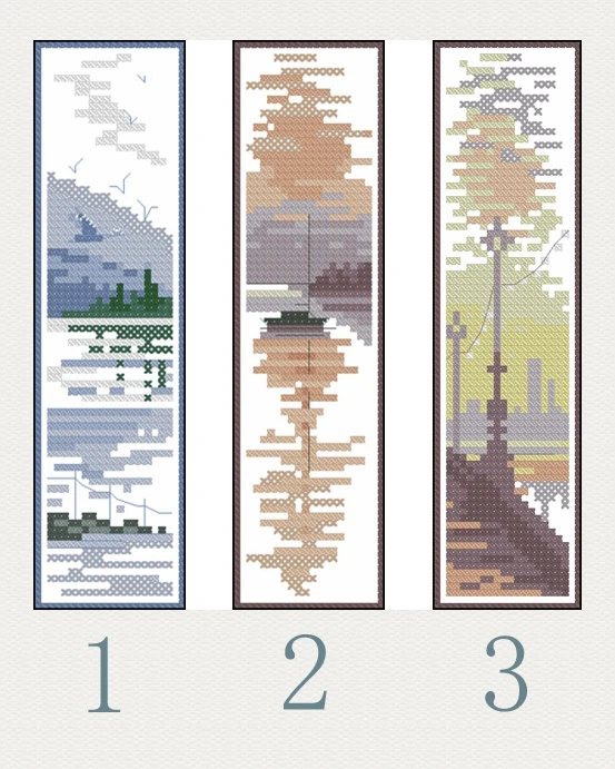 Чернильная живопись рукоделие вышивка крестиком Закладка гнезда пластиковая