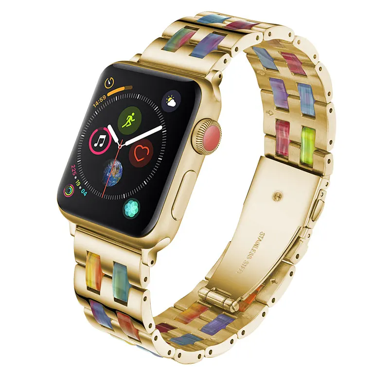 

Ремешок из нержавеющей стали для Apple Watch 6 Band Se Series 5 4 IWatch 44 мм 40 мм, браслет для Apple Watch 3 42 мм 38 мм Correa