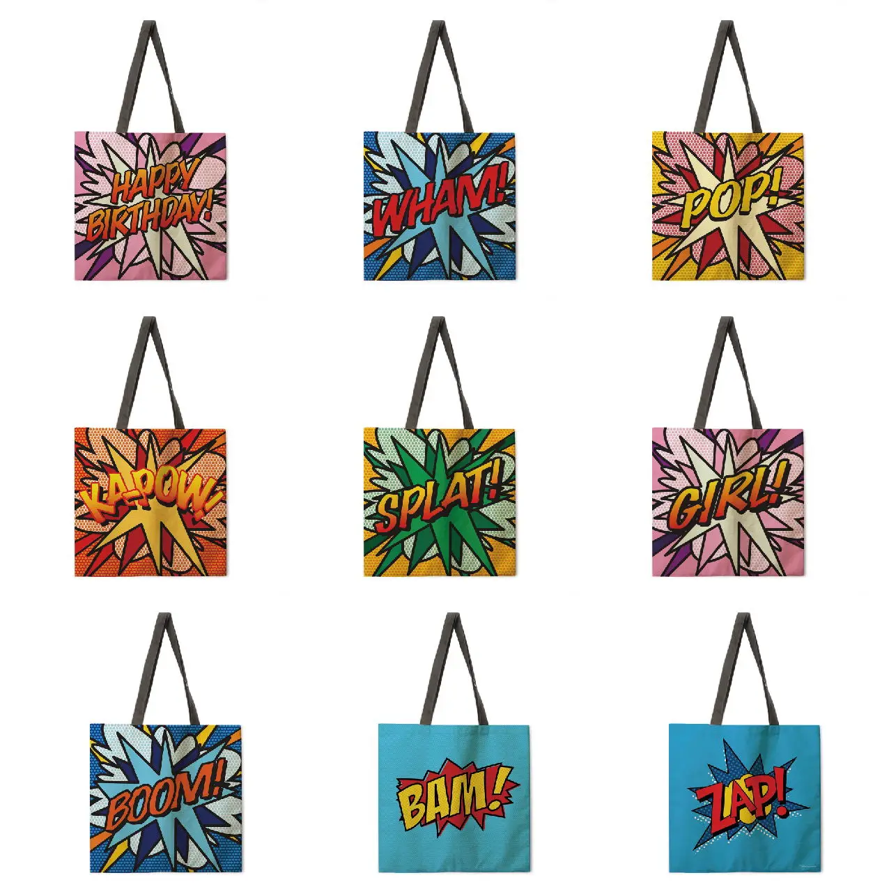 

Ladies Shoulder Bags Popular Printed Tote Bags Popular Pop Casual Foldable Shopping Bags Linen Bags Outdoor Beach Bags