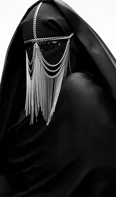 Маска для женщин из металлического сплава в стиле панк с серебряной цепочкой |