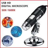 1600x usb digital microscope electronic microscope camera endoscope 8 led magnifier adjustable magnification with stand for pc
