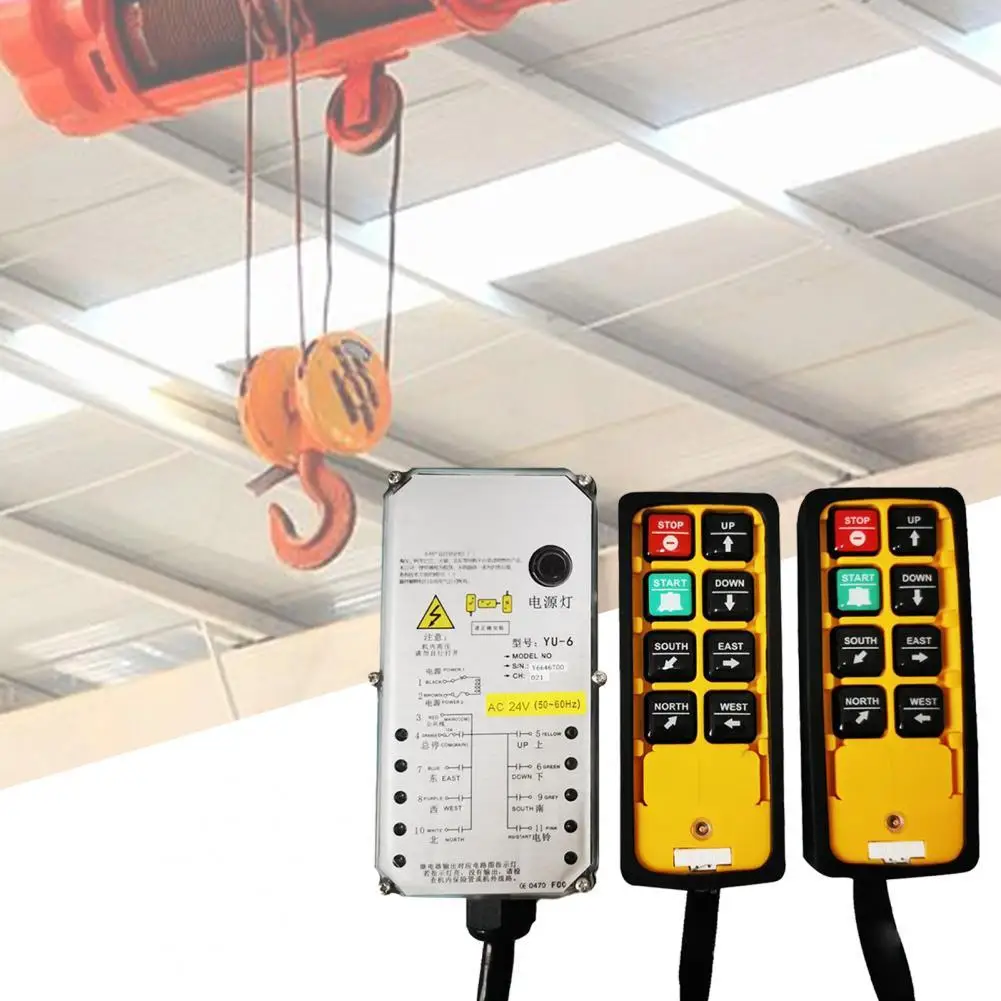 

YU-8A 24/36/220/380V Industrial Remote Controller English Button High Transmission Frequency Fireproof Crane Lift Controller2021