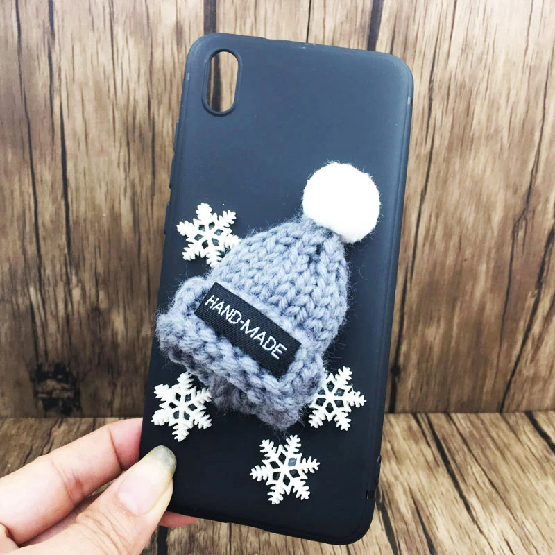 Christmas Hat Fluffy Case For Xiaomi Max 3 Lovely Silicone Phone Cases On Xiomi Mi Max3 Cover Coque | Мобильные телефоны и