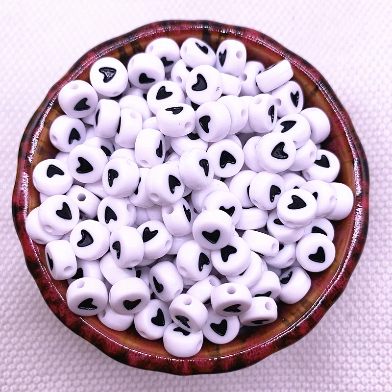 Круглые акриловые бусины в форме сердца разделенные на 7x4 мм для