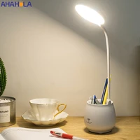 flexo led table lamps with usb touch dimmable led stand desk light reading lamp modern flexible study lamp with pen holder