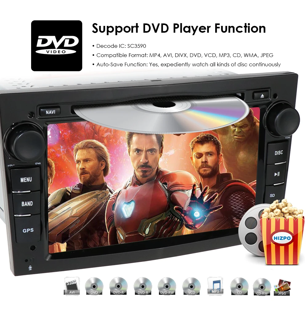 Hizpo 4 Гб + 64 Восьмиядерный Android 9 0 2 DIN Автомобильный dvd-плеер для Opel Astra H Vectra Corsa Zafira B C