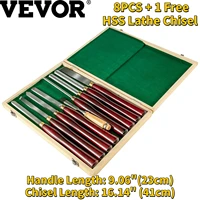 vevor 8pcs 1 free hss lathe chisel set for wood turning root furniture carving knife 6 89 blade 16 14 chisel with tool box