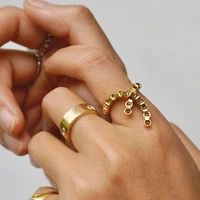 origin summer minimalist metallic cross box chain ring for women girls gold silver color index finger wedding ring jewellery