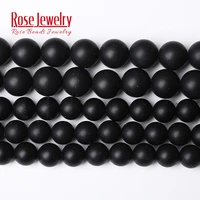 matte black agates onyx natural stone beads for jewelry making 4 6 8 10 12mm loose round beads diy bracelet necklace wholesale