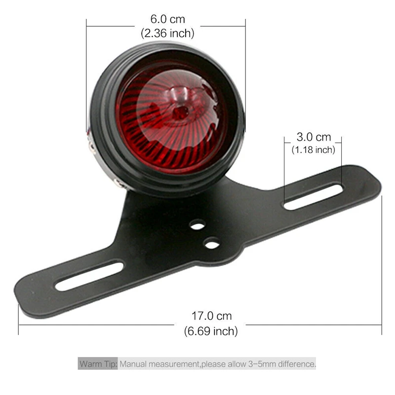 

Retro Aluminum LED Motorcycle Tail Light Brake Stop Lamp License Plate Hold DRL