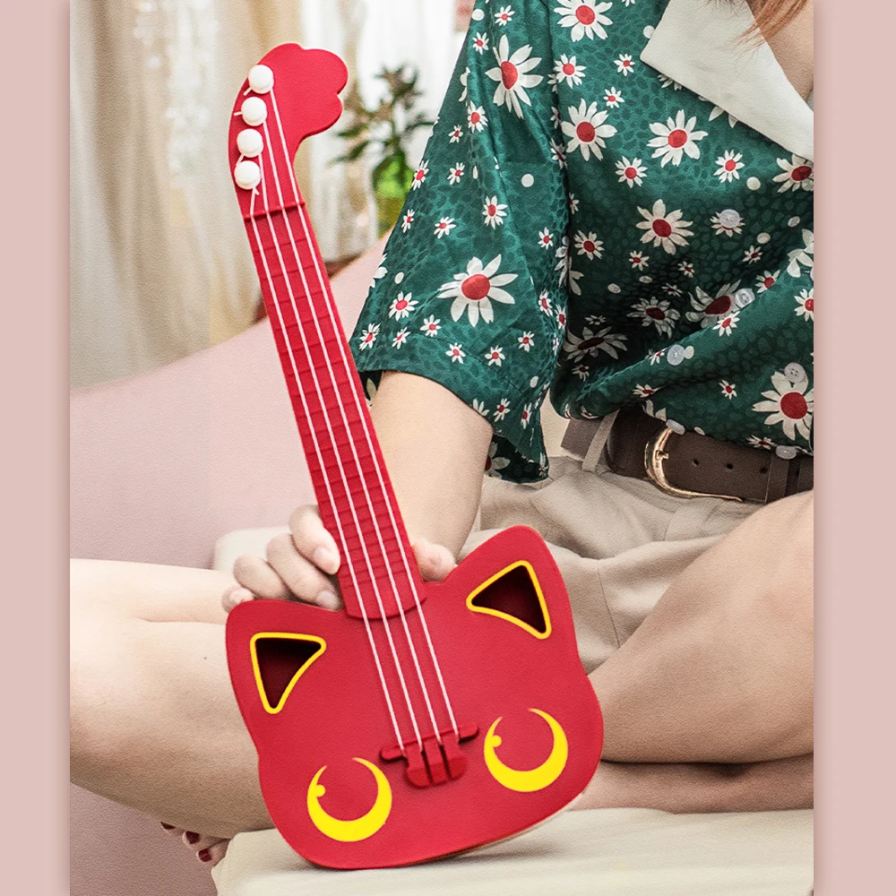 

Adorable Mini Guitar 4 Strings Ukulele Toy Guitar Cute Cat Kids Ukulele Early Educational Learning Musical Instrument