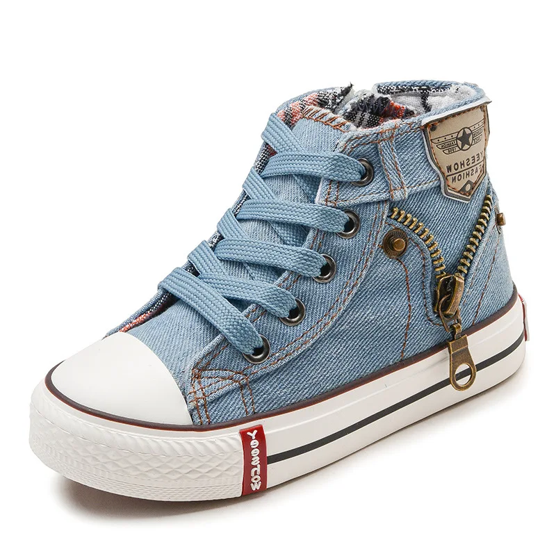 

Autumn Children Casual Flat Shoes Girl Boy Sneakers Shoes Breathable Denim Sport Kid Canvas Shoes Baby Toddler Boots Size:25-37#
