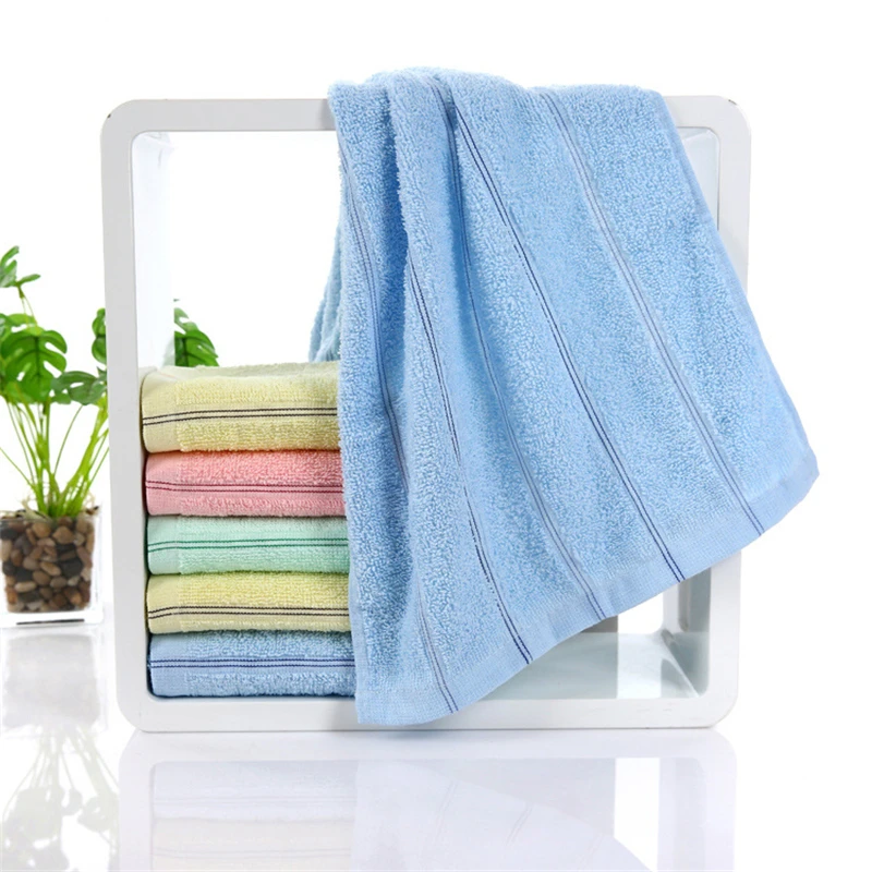 2pcs Wholesale 100% cotton towel jacquard solid color promotion wholesale home bathroom face cleaning promote sales 33*70 - купить по