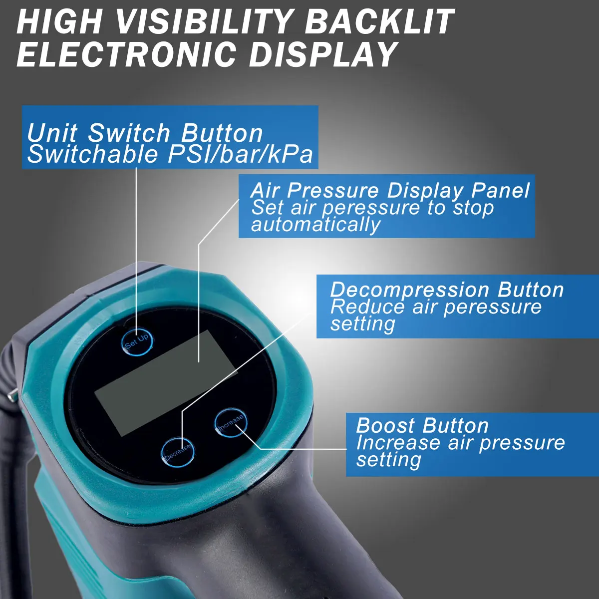 Беспроводной электрический воздушный насос 18 в 10 5 кг/км² литиевая батарея с