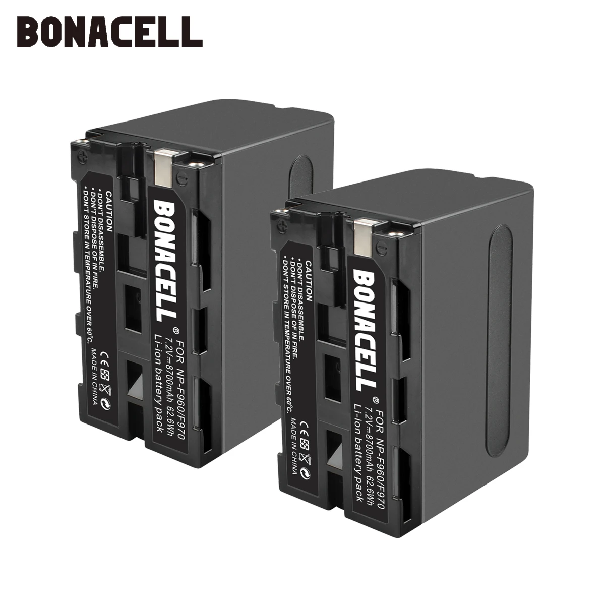 Bonacell 7,2 V 8700 мА/ч, NP-F960 NP-F970 NP F960 F970 F950 Батарея для sony PLM-100 CCD-TRV35 MVC-FD91 MC1500C L50 - Цвет: 2 Pack Battery