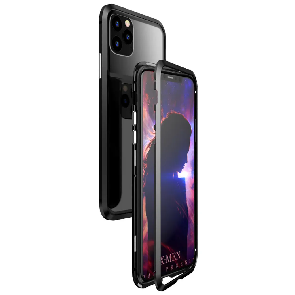 Магнитный металлический чехол-бампер для iPhone 11 11 Pro 11 Pro Max, односторонний стеклянный защитный чехол для iPhone 11 Pro 919#2