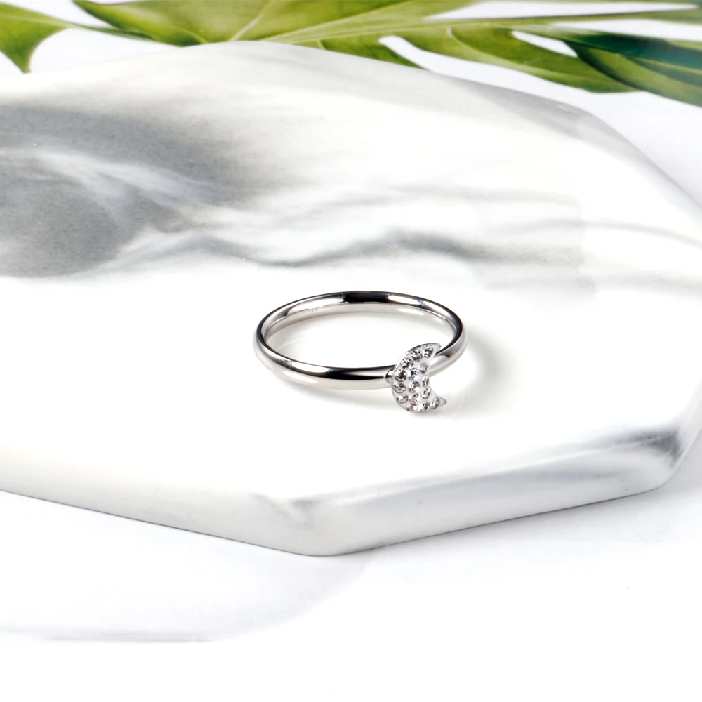 LUXUSTEEL Stainless Steel Rings For Women 2021 New Trendy Style Gold Color Cubic Zirconia Wedding Engagement Party | Украшения и