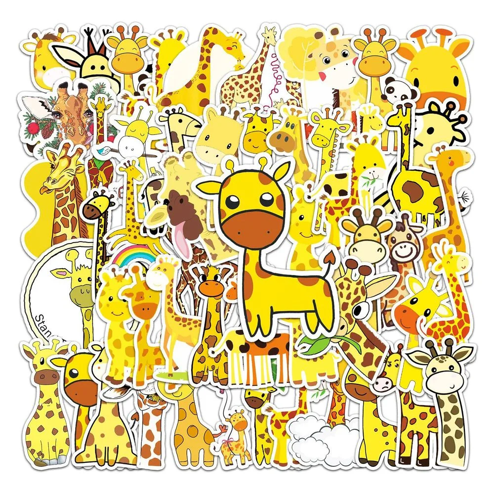 

10/50pcs Creative Cute Giraffe Cartoon Graffiti Notebook Suitcase Hand Account Decoration Toy Wholesale Giraffe Anime Sticker