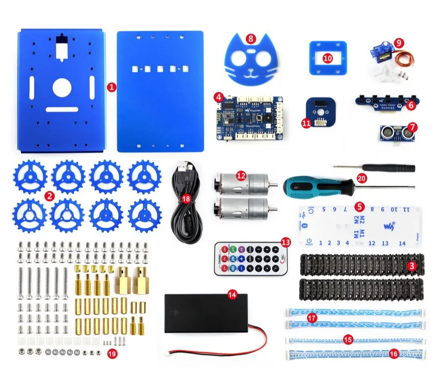 KitiBot-MG-T (EN) Starter Robot Building Kit with Mega2560 Controller Board for Kids Graphical Programming Tracked Version | Электронные