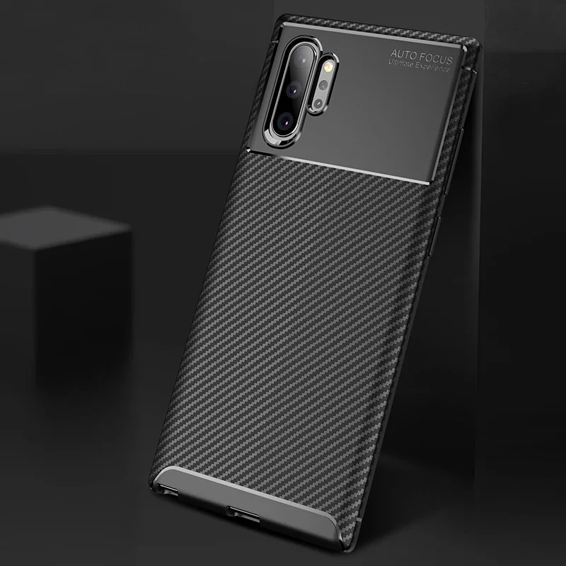 Carbon Fabric Texture Matte Soft Silicone Phone Back Case For SAMSUNG Galaxy Note 10 / Pro Armor TPU Fundas Coque |