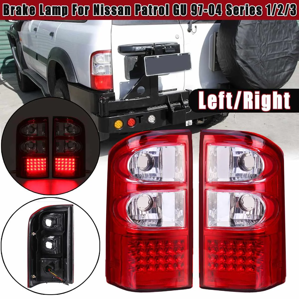 Красный задний светильник для Nissan Patrol GU 1997 1998 1999 2000 2001 2002 2003 2004 серии 1/2/3 фонарь стоп-сигнала ABS задний фонарь светильник Настенный светильник