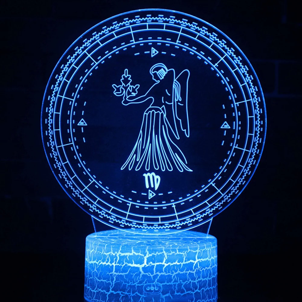 

Children's Bedroom Decoration Twelve Constellation Series 3D Night Light Led Remote Control Usb Creative Gift 3D Table Lamp
