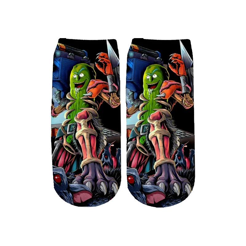 Новейшие Rick and Morty 3D печатных мультфильм милые короткие носки для мужчин женщин harajuku корейские носки RS-011 - Цвет: 4