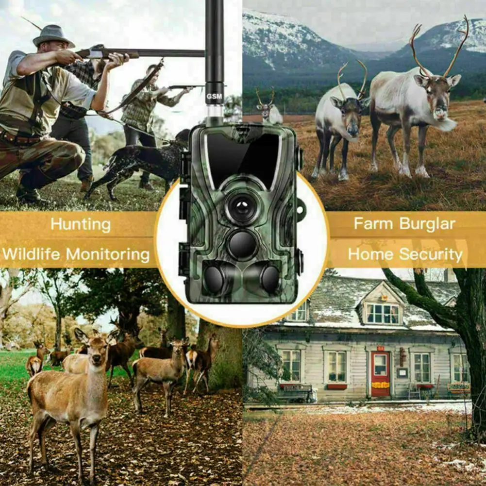

New Hunting Trail Camera Night Version Hunting Cameras HD Trigger 16MP Surveillance Trap0.3s 1080P IP65 Wildlife Camera Pho B2J7