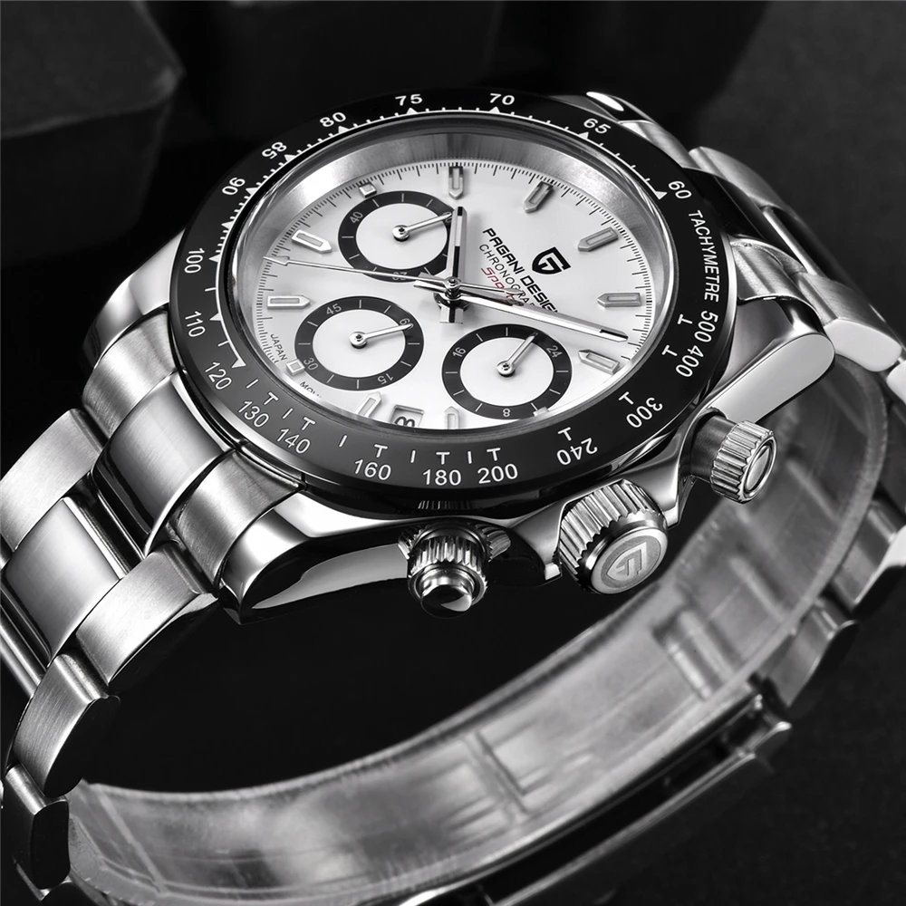 2022 New PAGANI Design Top Brand Men's Sports Quartz Watches Sapphire Stainless Steel Waterproof Chronograph Luxury Reloj Hombre